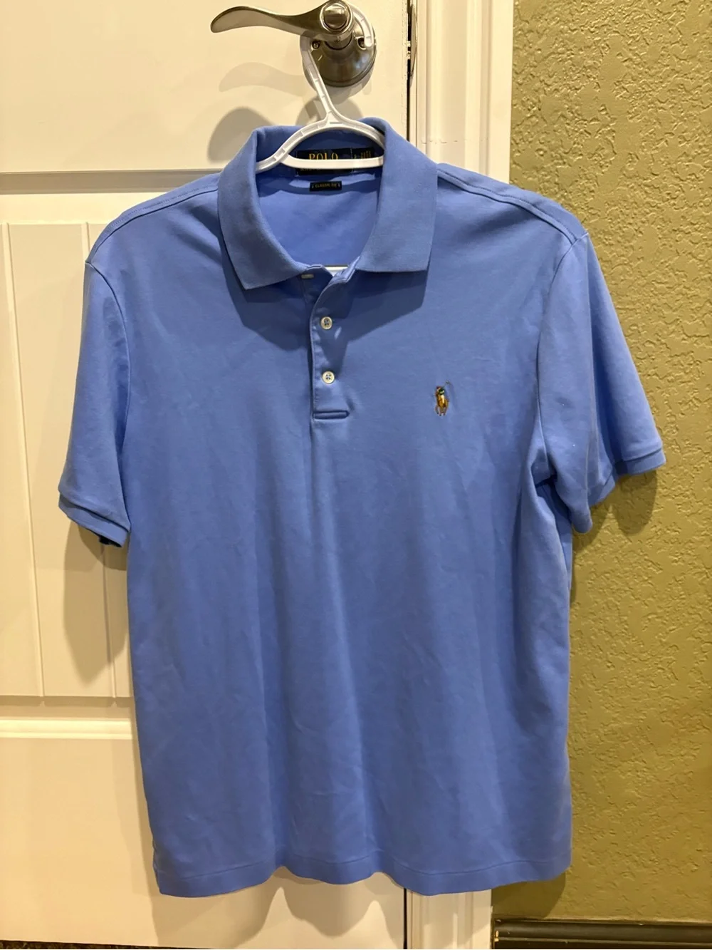 Ralph Lauren Men’s Polo Shirt in Light Blue with Embroidered Pony